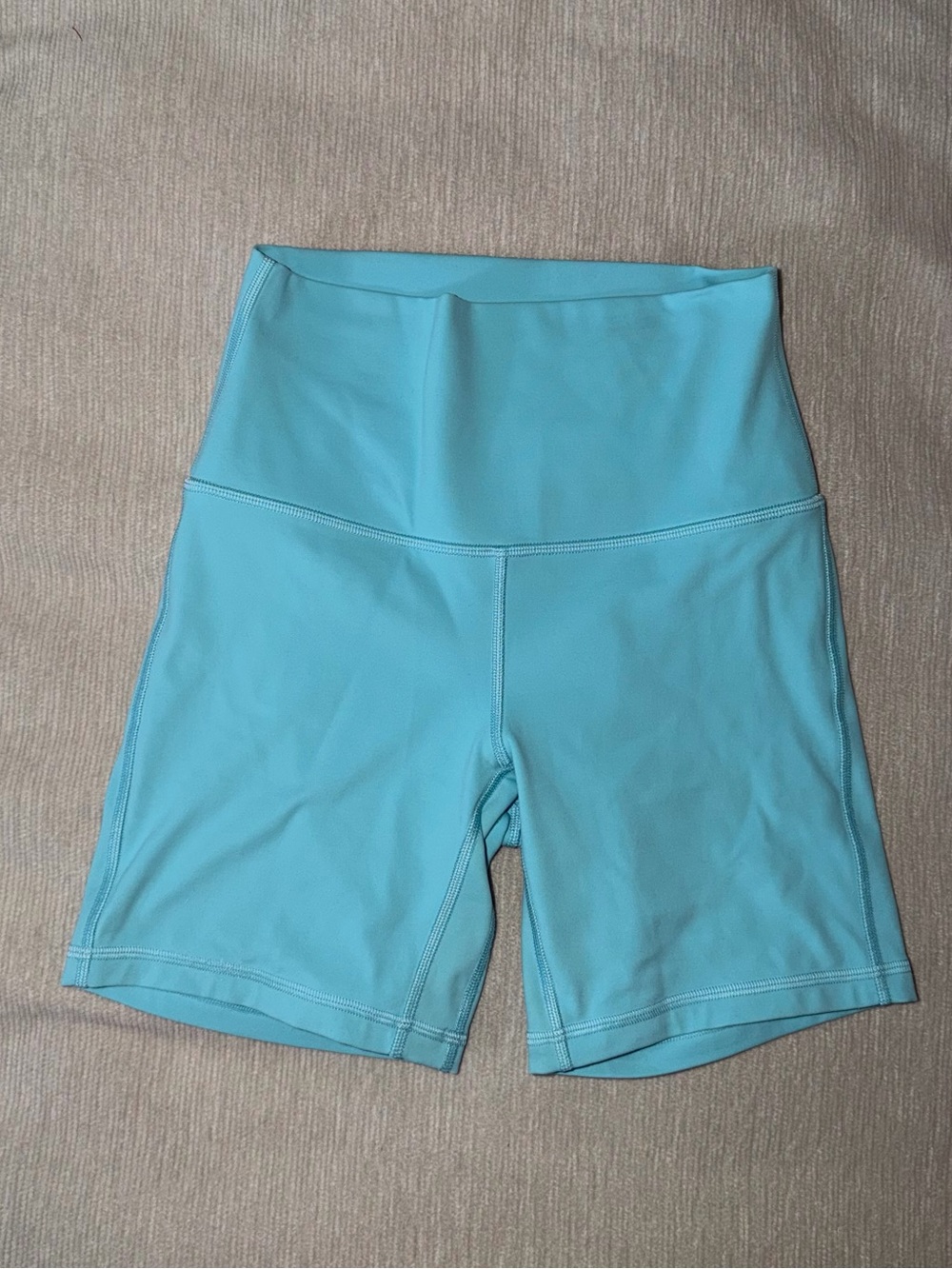 Lululemon Align 6” Shorts High-Waist Turquoise Bike Nulu Sz 4 Cyan Kayak Yoga - Picture 1 of 3